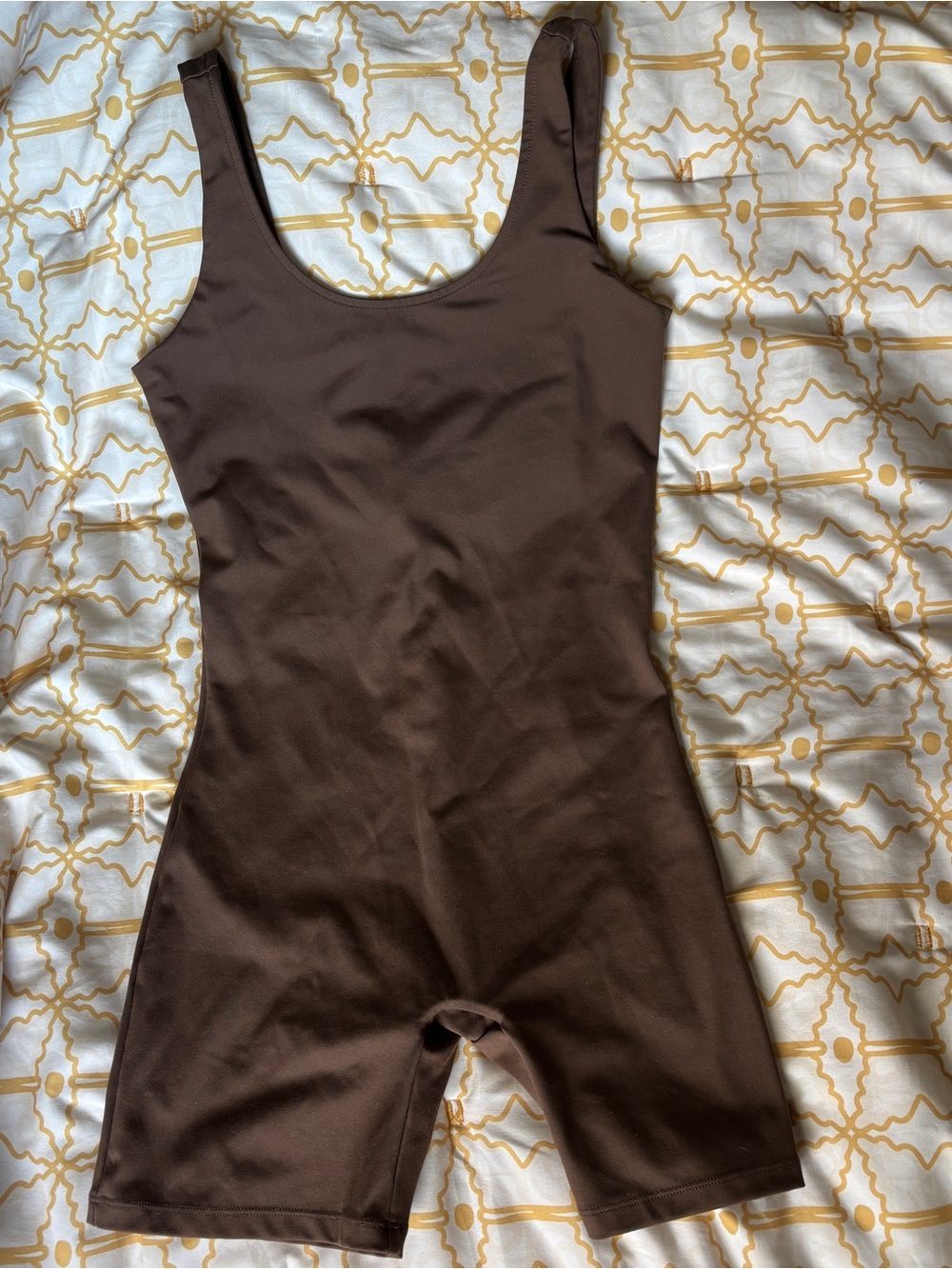 girlfriend collective Dark Brown Sleeveless Bike Unitard